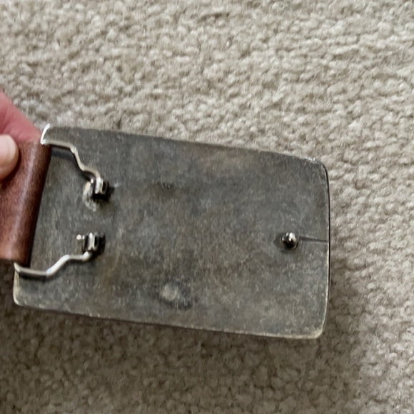 Vintage Garuglieri Leather Belt with Bird Enbossed Buckle - Picture 4 of 9